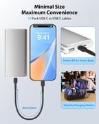 60W Short USB-C to USB-C Cable 6-Pack 8-Inch — Detail 8