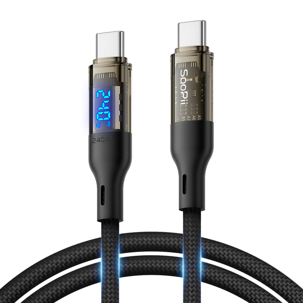 SooPii USB-C Cable Transparent LED S45CC - Product detail view