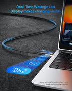 SooPii S45 USB-C to USB-C cable 1.2m with 100W wattage display and nylon-braided design, shown in the image.