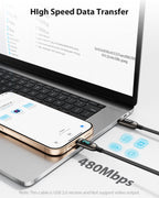 S70CC 240W USB-C Cable 4ft Nylon Braided with LED Wattage Display — Ports and connectivity