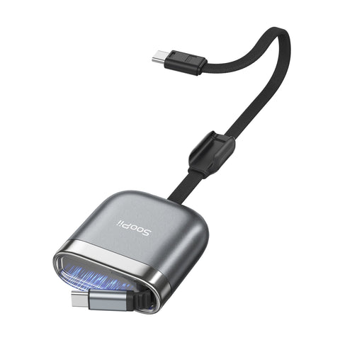240W Retractable USB-C Cable with Magnetic Slot Single-Pull — Main product photo