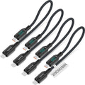 100W 4-Pack Short USB-C Cable with LED Display – 0.7FT Braided — Main product photo