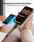 100W 4-Pack Short USB-C Cable with LED Display – 0.7FT Braided — Size and dimensions
