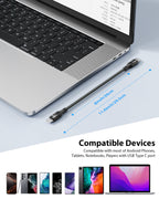 60W Braided Short USB-C Cable 6-Pack 0.7Ft — Safety protection