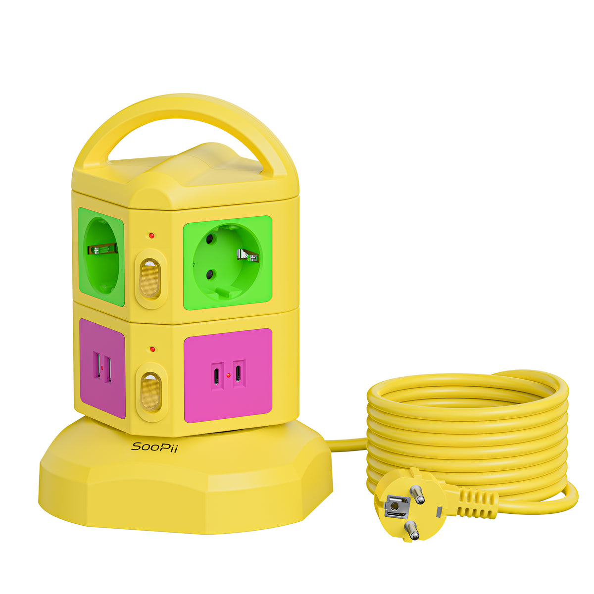 SooPii TPS06 Power Strip Tower with 6 AC Outlets and 4 USB Ports — Scene and lifestyle