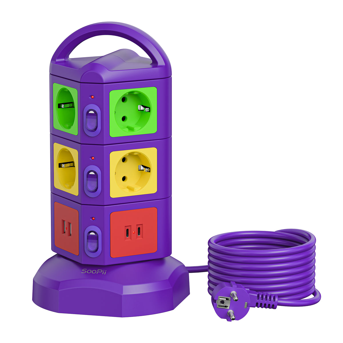 SooPii TPS10 EU power strip tower — product detail