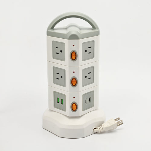 TPS10 Power Strip Tower, 10 Outlets & 4 USB, 1875W — Scene and lifestyle