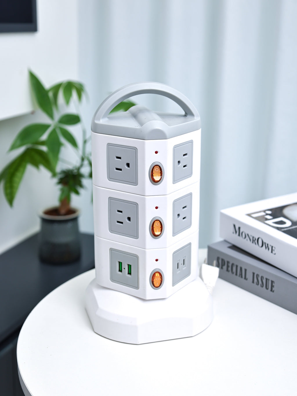 TPS10 Power Strip Tower, 10 Outlets & 4 USB, 1875W — Key features