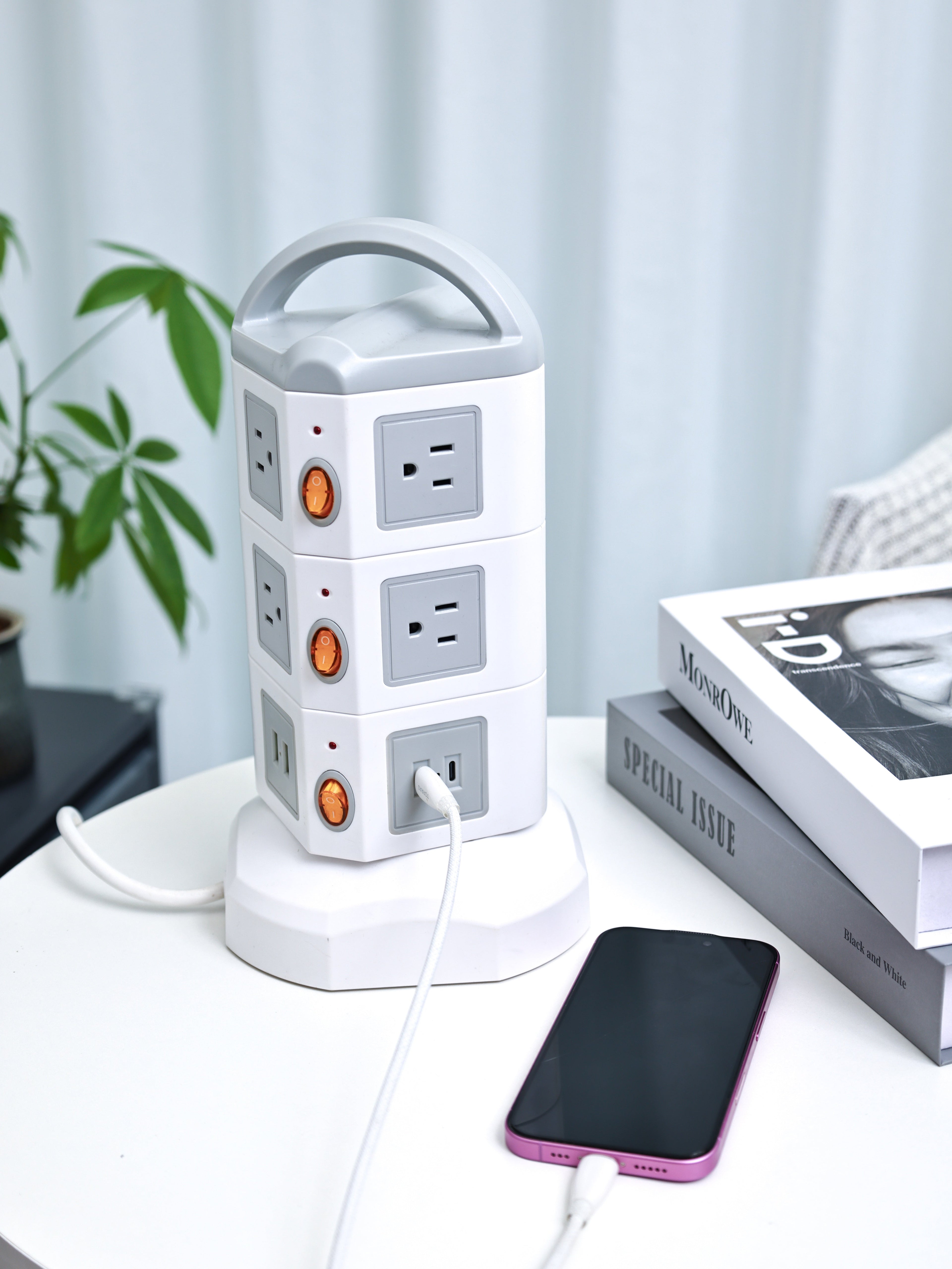 TPS10 Power Strip Tower, 10 Outlets & 4 USB, 1875W — Safety protection