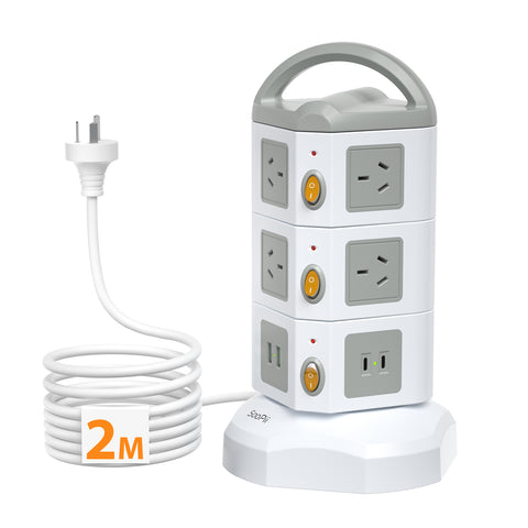 SooPii USB-C Power Strip Tower, 10 Outlets + 4 USB,TPS10
